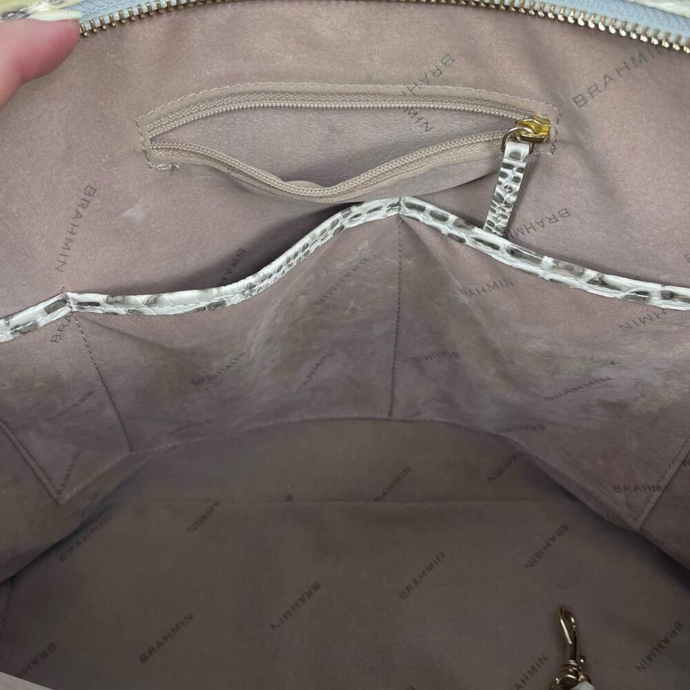 Brahmin Medium Asher Melbourne Tote Bag Shoulder Bag Cream Green - Picture 12 of 12